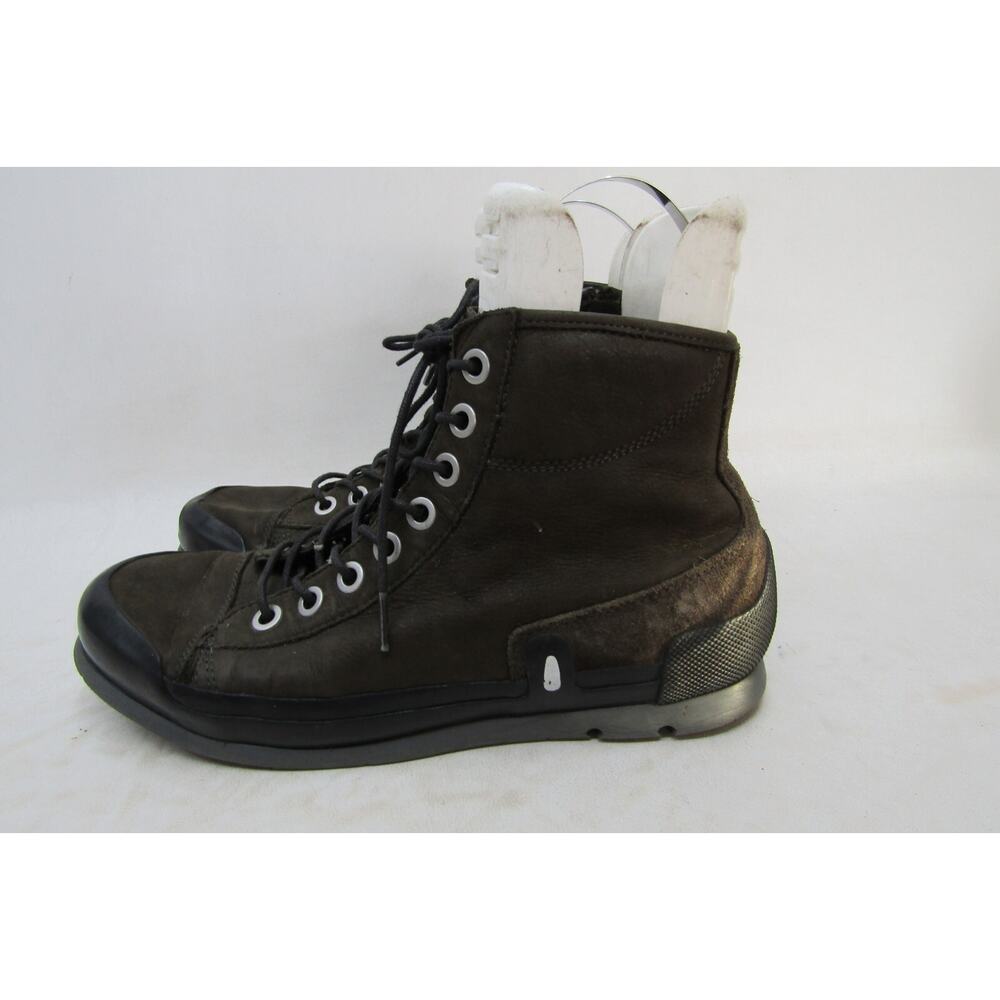 Wolky Mens Size 42 EUR Brown Leather Lace Up Zip Ankle Boots